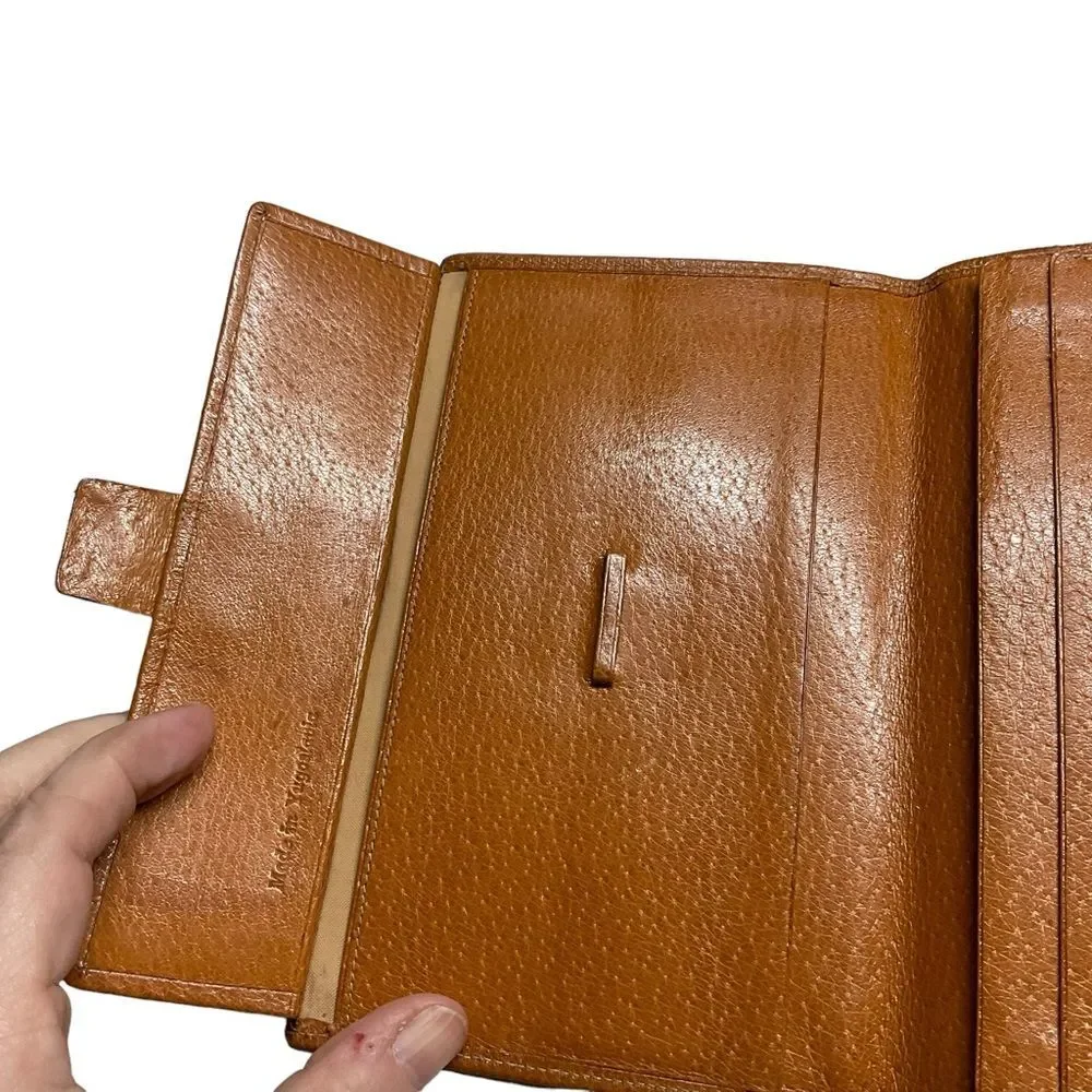 VTG Genuine Pigskin Leather Wallet Checkbook Holder